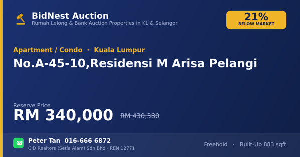 Apartmen / Kondo · No. A-45-10, Residensi M Arisa Pelangi