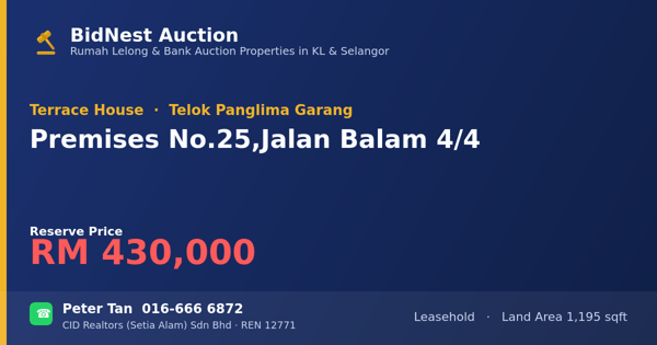 Terrace House · Premises No. 25, Jalan Balam 4/4