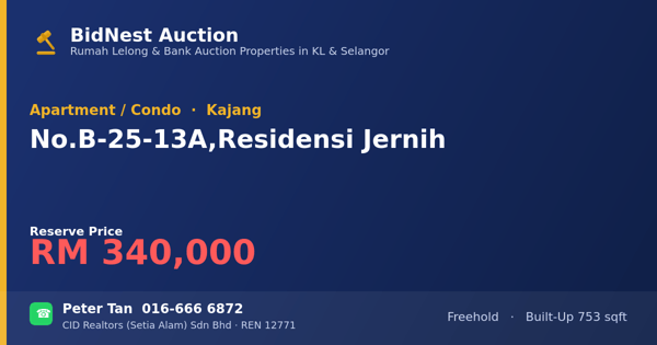 Apartmen / Kondo · No. B-25-13A, Residensi Jernih