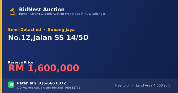 Semi-D · No. 12, Jalan SS 14/5D
