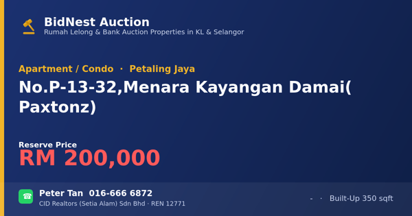 Apartment / Condo · No. P-13-32, Menara Kayangan Damai ( Paxtonz)