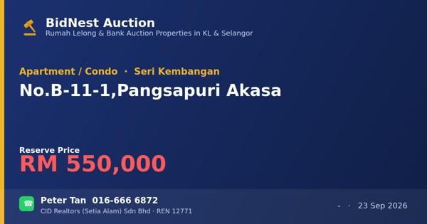 Apartment / Condo · No. B-11-1, Pangsapuri Akasa