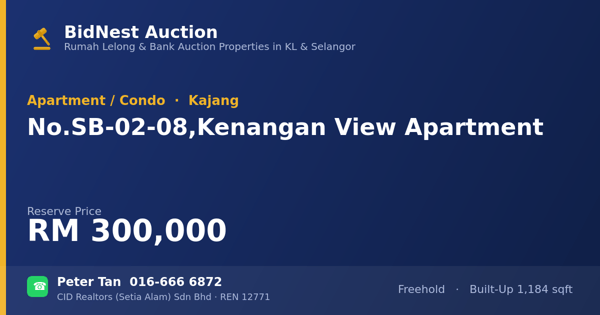 Apartmen / Kondo · No. SB-02-08, Kenangan View Apartment