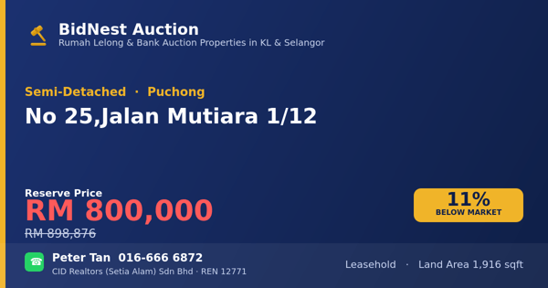 Semi-Detached · No 25, Jalan Mutiara 1/12