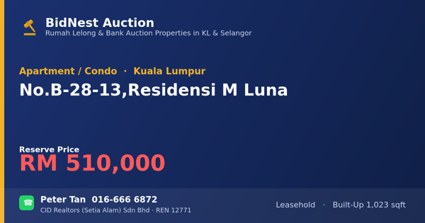 公寓 · No. B-28-13, Residensi M Luna
