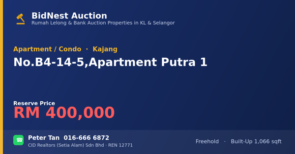 Apartmen / Kondo · No. B4-14-5, Apartment Putra 1