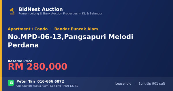 Apartment / Condo · No. MPD-06-13, Pangsapuri Melodi Perdana