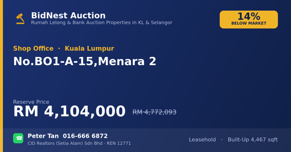 Kedai Pejabat · No. BO1-A-15, Menara 2