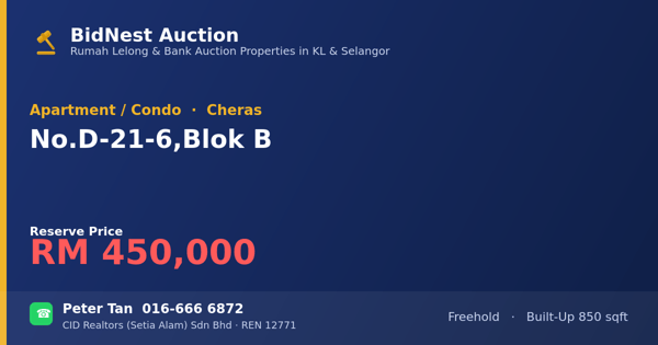 Apartment / Condo · No. D-21-6, Blok B