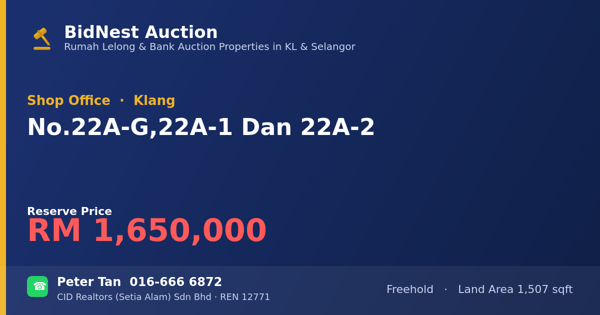 Kedai Pejabat · No. 22A-G, 22A-1 Dan 22A-2