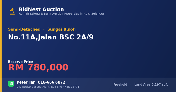 Semi-Detached · No. 11A, Jalan BSC 2A/9