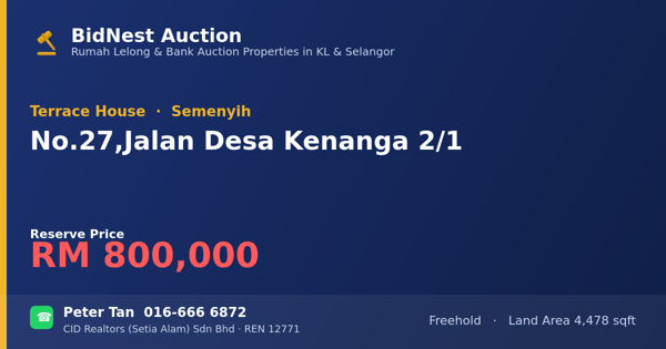 Terrace House · No. 27, Jalan Desa Kenanga 2/1