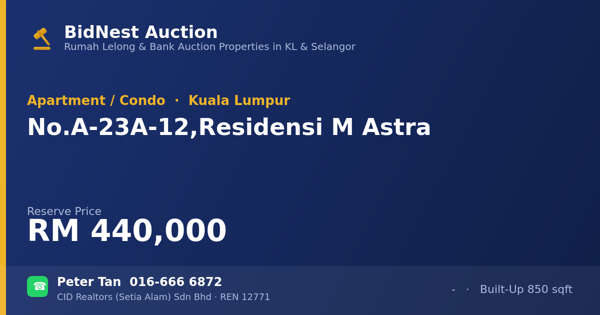 Apartmen / Kondo · No. A-23A-12, Residensi M Astra
