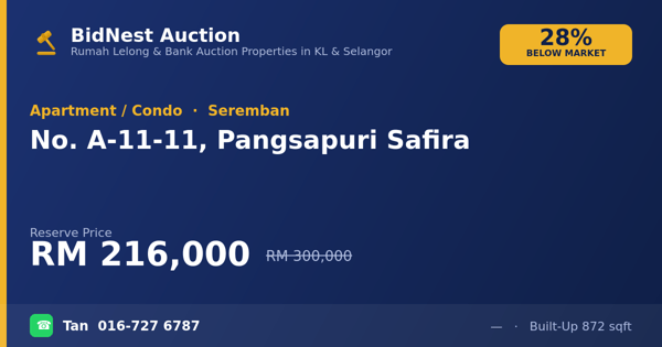 Apartmen / Kondo · No. A-11-11, Pangsapuri Safira