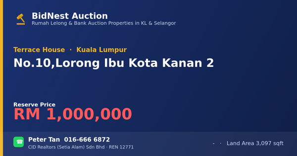 Terrace House · No. 10, Lorong Ibu Kota Kanan 2
