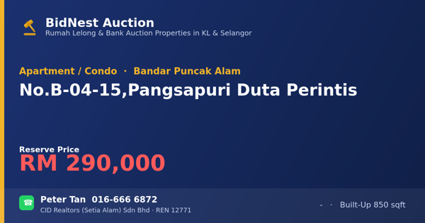 Apartmen / Kondo · No. B-04-15, Pangsapuri Duta Perintis