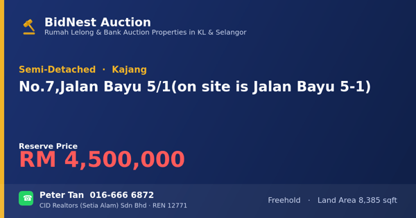 Semi-Detached · No. 7, Jalan Bayu 5/1 (on site is Jalan Bayu 5-1)