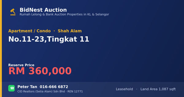 Apartment / Condo · No. 11-23, Tingkat 11