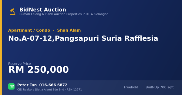 Apartmen / Kondo · No. A-07-12, Pangsapuri Suria Rafflesia