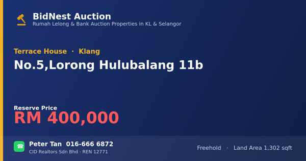 排屋 · No. 5, Lorong Hulubalang 11b