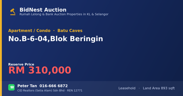 Apartmen / Kondo · No. B-6-04, Blok Beringin