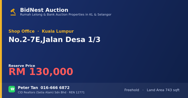 Shop Office · No. 2-7E, Jalan Desa 1/3