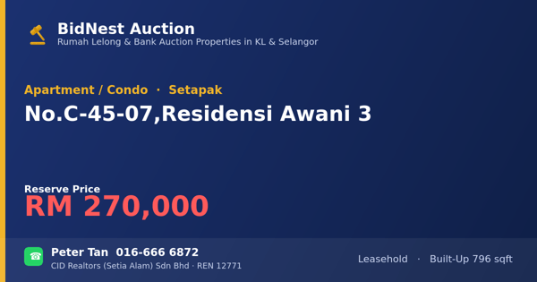 Apartmen / Kondo · No. C-45-07, Residensi Awani 3