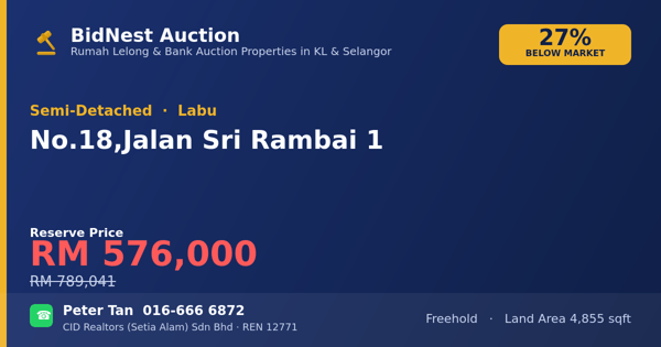 Semi-Detached · No. 18, Jalan Sri Rambai 1