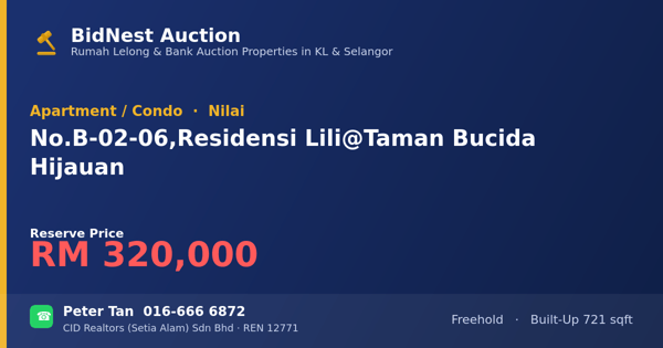 Apartmen / Kondo · No. B-02-06, Residensi Lili @ Taman Bucida Hijauan