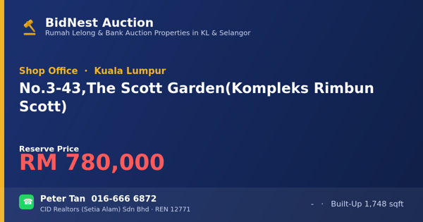 店屋 · No. 3-43, The Scott Garden (Kompleks Rimbun Scott)