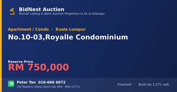 Apartmen / Kondo · No. 10-03, Royalle Condominium