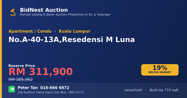 Apartment / Condo · No. A-40-13A, Resedensi M Luna