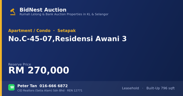 Apartmen / Kondo · No. C-45-07, Residensi Awani 3