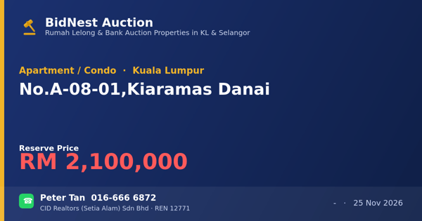Apartment / Condo · No. A-08-01, Kiaramas Danai