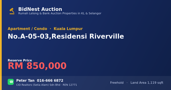 Apartmen / Kondo · No. A-05-03, Residensi Riverville