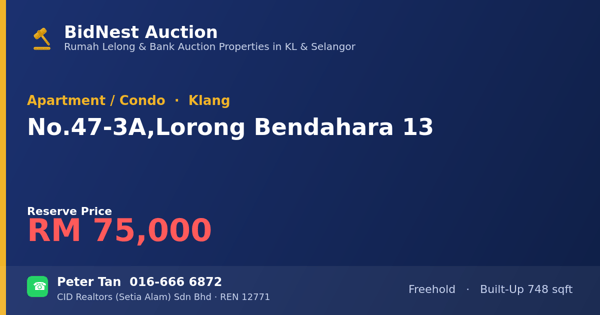 Apartment / Condo · No. 47-3A, Lorong Bendahara 13