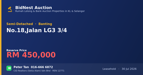 Semi-Detached · No. 18, Jalan LG3 3/4
