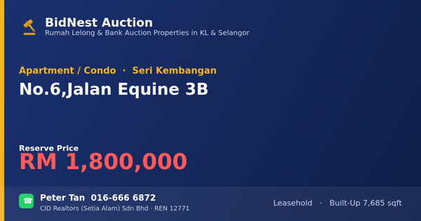 Apartment / Condo · No. 6, Jalan Equine 3B