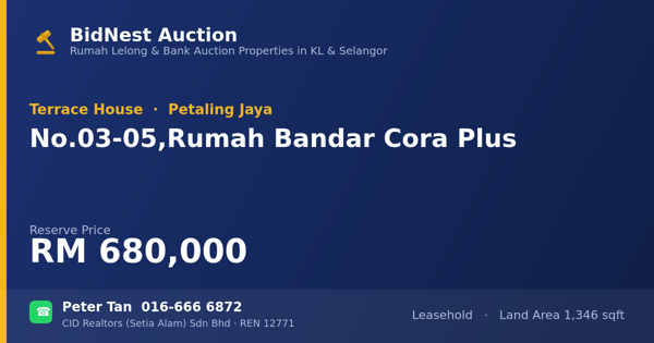 Rumah Teres · No. 03-05, Rumah Bandar Cora Plus