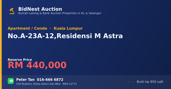 公寓 · No. A-23A-12, Residensi M Astra