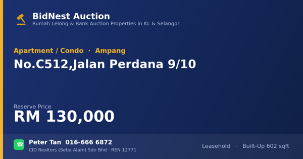 Apartmen / Kondo · No. C512, Jalan Perdana 9/10