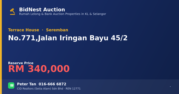 Terrace House · No. 771, Jalan Iringan Bayu 45/2
