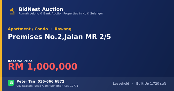 Apartment / Condo · Premises No. 2, Jalan MR 2/5
