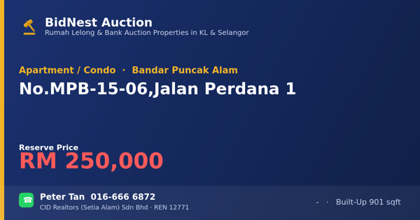 Apartmen / Kondo · No. MPB-15-06, Jalan Perdana 1