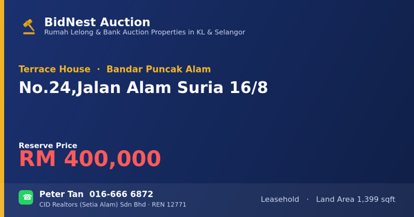 Terrace House · No. 24, Jalan Alam Suria 16/8