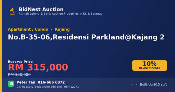 Apartment / Condo · No. B-35-06, Residensi Parkland @ Kajang 2