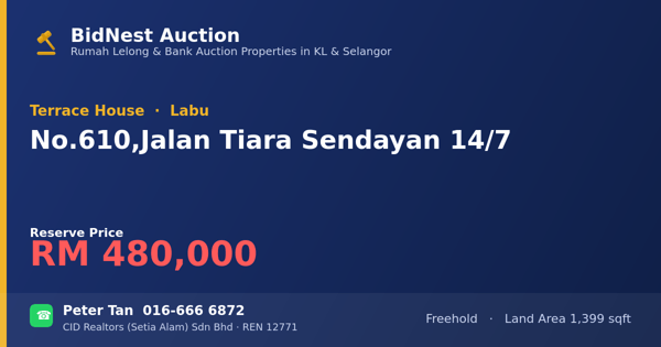 Rumah Teres · No. 610, Jalan Tiara Sendayan 14/7