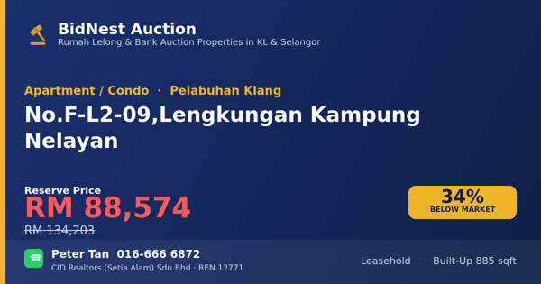 Apartmen / Kondo · No. F-L2-09, Lengkungan Kampung Nelayan