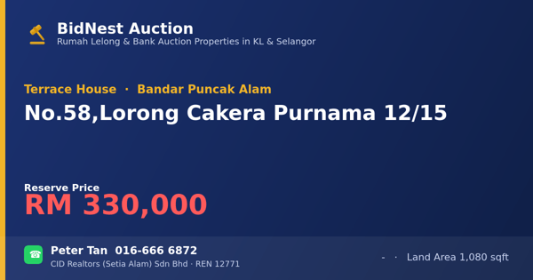 Terrace House · No. 58, Lorong Cakera Purnama 12/15