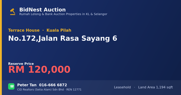 Terrace House · No. 172, Jalan Rasa Sayang 6